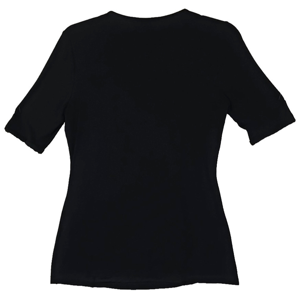 White House Black Market ~Woman Size S~ Black Stretch Top Shirt Short Sleeve. - Picture 3 of 11